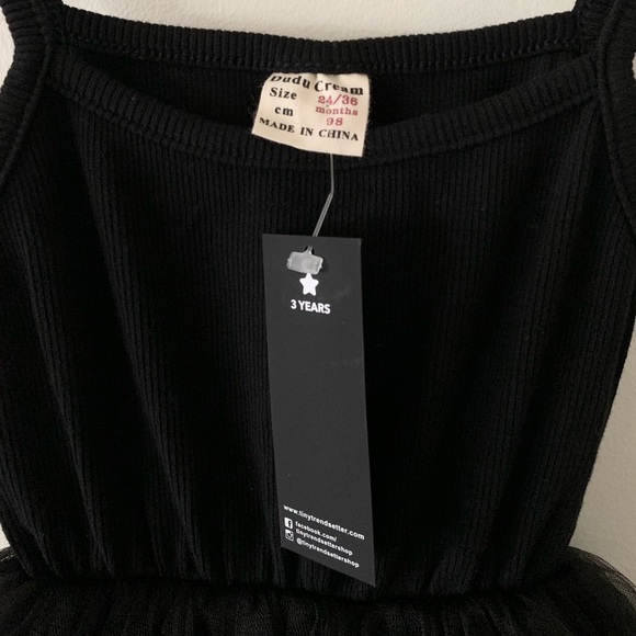 Toddler Girls Black Tutu Ribbed Dress 3T - Picture 8 of 10